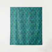 Gouden Smaragd Geometrie Wandkleed (Voorkant)
