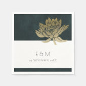 GOUDEN SMARAGD GROENE LOTUS FLORALE MONOGRAM TROUW SERVET (Voorkant)