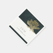 GOUDEN SMARAGD GROENE LOTUS FLORALE MONOGRAM TROUW SERVET (Hoek)