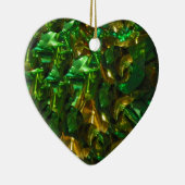 Gouden Smaragd Hart Sieraad Keramisch Ornament (Rechts)