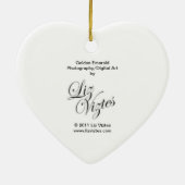 Gouden Smaragd Hart Sieraad Keramisch Ornament (Achterkant)