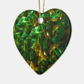 Gouden Smaragd Hart Sieraad Keramisch Ornament (Links)