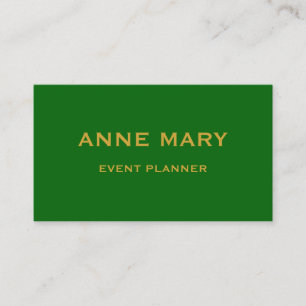 Gouden Smaragdgroene Elegante Trouw Event Planner Visitekaartje