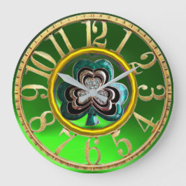 Gouden Smaragdgroene Klaver Sierstuk St. Patrick's Grote Klok