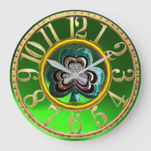 Gouden Smaragdgroene Klaver Sierstuk St. Patrick's Grote Klok