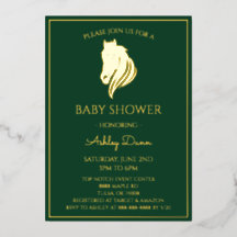 Gouden Smaragdgroene Paardrijden Baby Shower