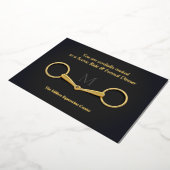 Gouden Snaffle Bit Elegant Equestrian Monogram Folie Uitnodiging (Gedraaid)