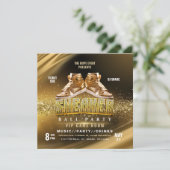 Gouden Sneaker Feest Uitnodiging (Staand voorkant)