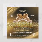 Gouden Sneaker Feest Uitnodiging (Voorkant)