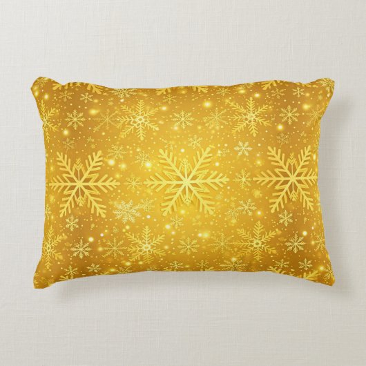 Gouden Sneeuw Accent Kussen (Voorkant)