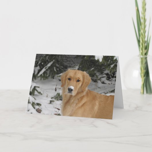 Gouden Sneeuw Feestdagen Kaart (Voorkant)