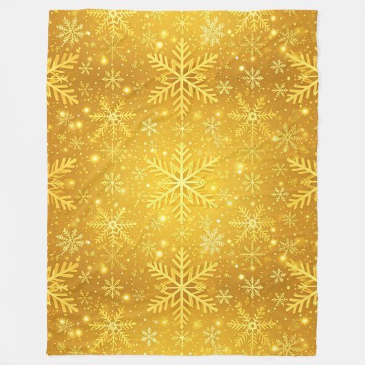 Gouden Sneeuw Fleece Deken (Voorkant)