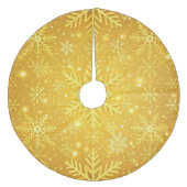 Gouden Sneeuw Fleece Kerstboom Rok (Voorkant)