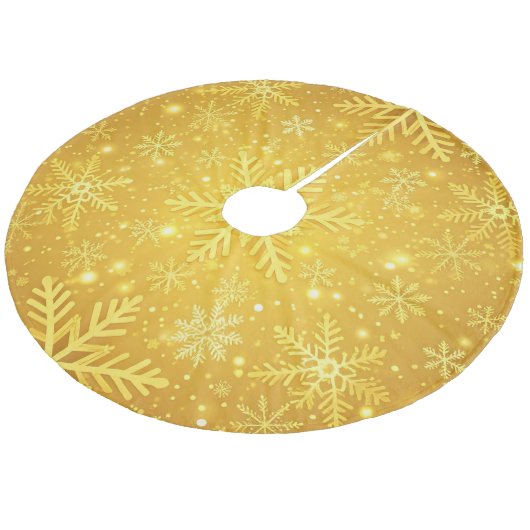 Gouden Sneeuw Fleece Kerstboom Rok (Gekanteld)