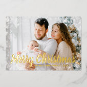 Gouden Sneeuw Folie Feestdagenkaart (Voorkant)