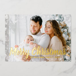 Gouden Sneeuw Folie Feestdagenkaart