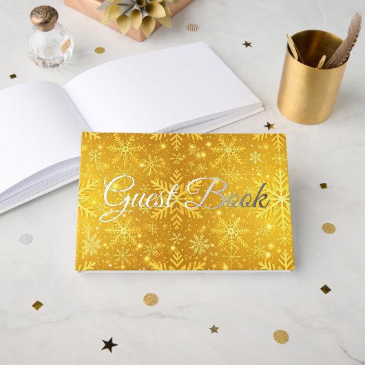 Gouden Sneeuw Gastenboek (Voorkant open)