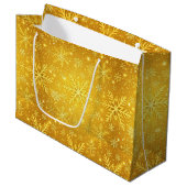 Gouden Sneeuw Groot Cadeauzakje (Voorkant Gekanteld)
