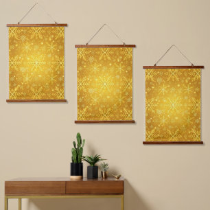Gouden Sneeuw Hangend Wandkleed