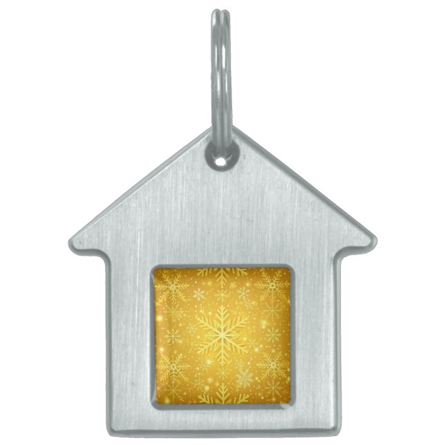 Gouden Sneeuw Huisdieren Naamplaatje (Voorkant)