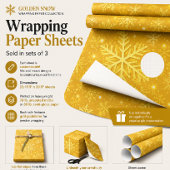 Gouden Sneeuw Inpakpapier Vel