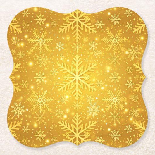 Gouden Sneeuw Kartonnen Onderzetters (Voorkant)