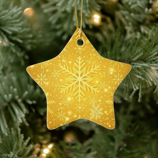Gouden Sneeuw Keramisch Ornament (Boom)