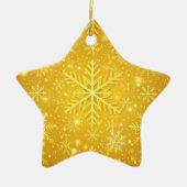 Gouden Sneeuw Keramisch Ornament (Voorkant)