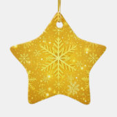 Gouden Sneeuw Keramisch Ornament (Achterkant)
