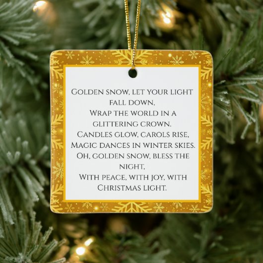 Gouden Sneeuw Keramisch Ornament (Boom)