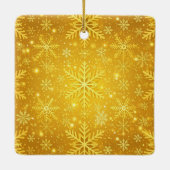 Gouden Sneeuw Keramisch Ornament (Achterkant)
