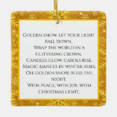 Gouden Sneeuw Keramisch Ornament (Voorkant)