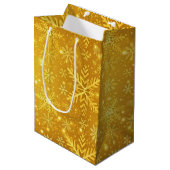 Gouden Sneeuw Medium Cadeauzakje (Voorkant Gekanteld)
