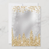 gouden sneeuw met kerstwinter bruiloft kaart (Achterkant)