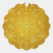 Gouden Sneeuw Ornament Kaart (Achterkant)