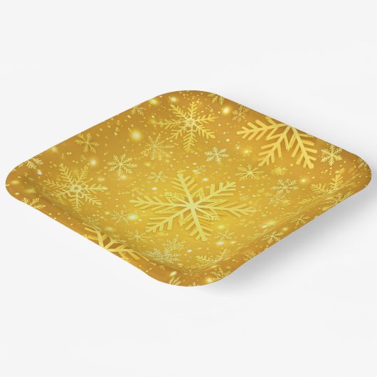 Gouden Sneeuw Papieren Bordje (Gebogen)