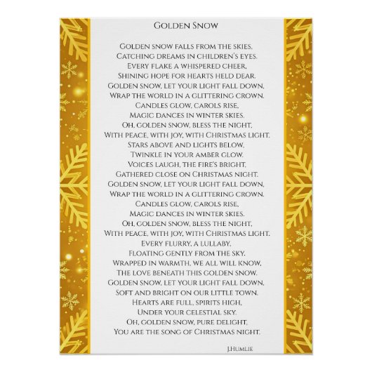 Gouden Sneeuw Perfect Poster (Voorkant)