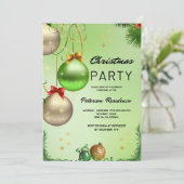 Gouden Sneeuw Pine Groene Kerstmis Kaart (Staand voorkant)