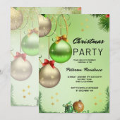 Gouden Sneeuw Pine Groene Kerstmis Kaart (Voorkant / Achterkant)