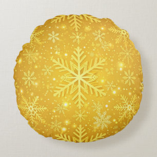 Gouden Sneeuw Rond Kussen