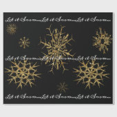 Gouden sneeuw schatten kerst nacht cadeaupapier (Vlak)