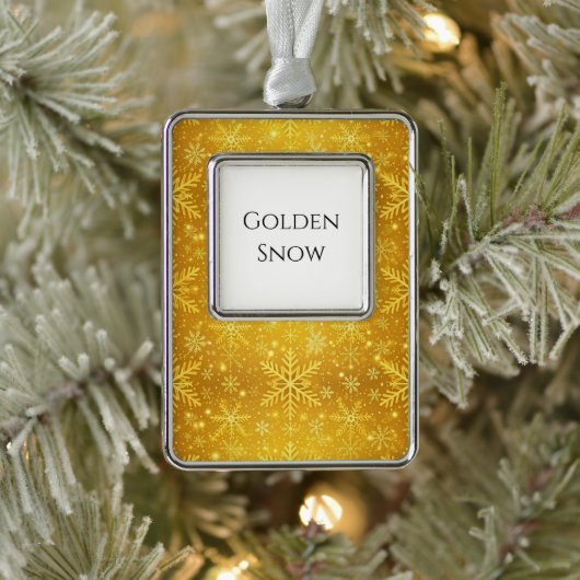 Gouden Sneeuw Verzilverd Omlijst Ornament (Boom)