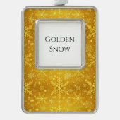 Gouden Sneeuw Verzilverd Omlijst Ornament (Voorkant)