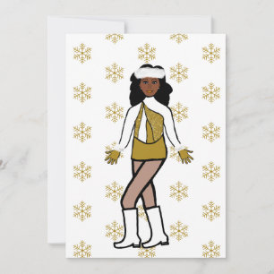 Gouden Sneeuwdanseres Feestdagenkaart