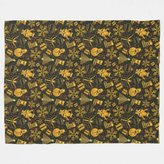 gouden sneeuwdeken fleece deken (Voorkant (Horizontaal))
