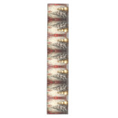 Gouden Sneeuwman Kerstboom Tafel Runner Medium Tafelloper (Voorkant)