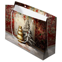 Gouden Sneeuwman Kerstboom Vakantie Cadeautas