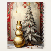 Gouden Sneeuwman Kerstboom Vakantie Planner (Achterkant)