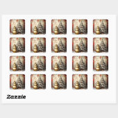 Gouden Sneeuwman Kerstboom Vakantie Sticker (Vel)
