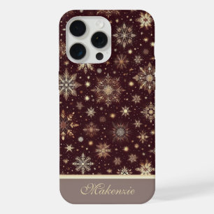 Gouden Sneeuwval: de Glanzende Elegantie van Kerst iPhone 15 Pro Max Case